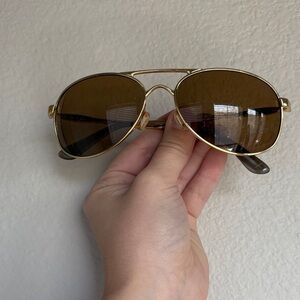 Oakley Gold Frame Sunglasses with Brown Lenses